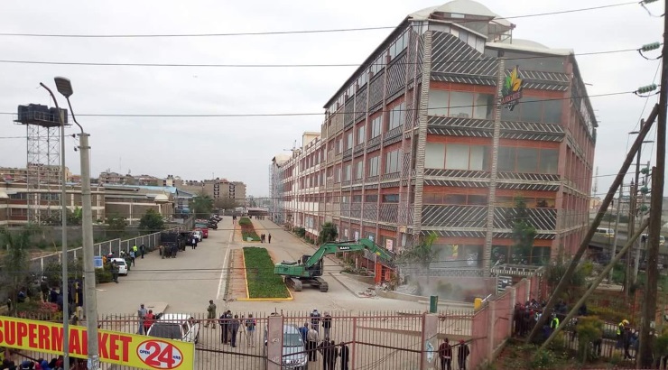 Ongoing demolition of Taj Mall in Nairobi.