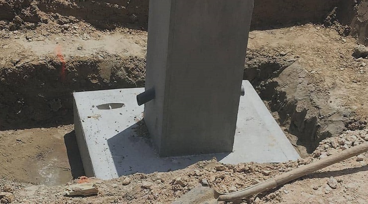 how to make a concrete footer