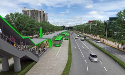 A Bus Rapid Transit (BRT) system.