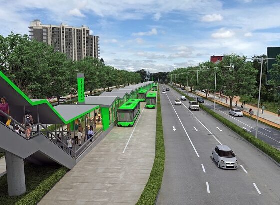 A Bus Rapid Transit (BRT) system.