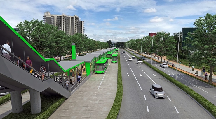 A Bus Rapid Transit (BRT) system.